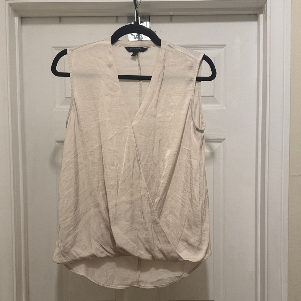 Banana Republic Cream Sleeveless Blouse
